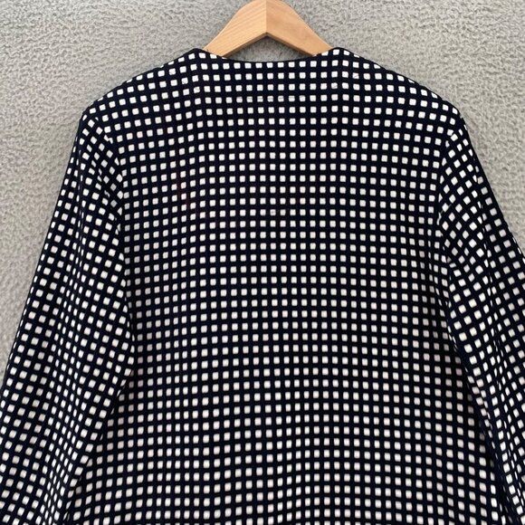 Joseph Ribkoff Jacket Womens 12 Black White Grid Button Mid Length Office Work - Picture 4 of 9